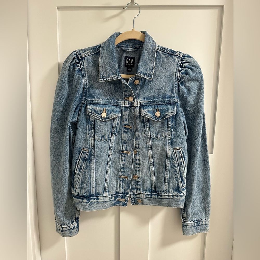 Gap puff sleeve denim jacket